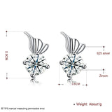 Sterling Silver Plated  Earrings  Stud AAA Zirconia  Push Back Clasp L812