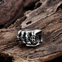 Stainless Steel Antique Gothic Biker Tribal Ring Black Men's Unisex B181