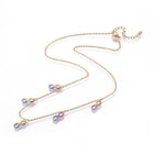 Stainless Steel Set Pendant Necklace Stud Earrings Back Infinity 16.7" P708