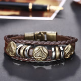 Leather Bracelet Handmade 7.5 Inches 17MM Hook L492