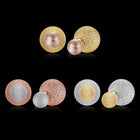 Rose Yellow Gold Platinum Plated Earrings Stud Push Back Clasp L642