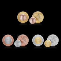 Rose Yellow Gold Platinum Plated Earrings Stud Push Back Clasp L642
