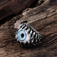 Stainless Steel  Antique Ring Black Blue Men's Unisex Claws Evil Eye B186