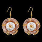 Rose Gold Plated Earrings Chandelier Fish Hook Clasp L635