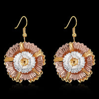 Rose Gold Plated Earrings Chandelier Fish Hook Clasp L635