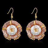 Rose Gold Plated Earrings Chandelier Fish Hook Clasp L635