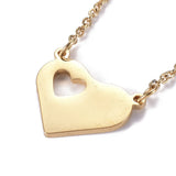 Stainless Steel Pendant Necklaces Lobster Heart Gold 18.50inches 47cm Z494