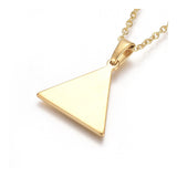 Stainless Steel Pendant Necklace Chain Lobster Triangle Gold 17.5" 1.5mm A231