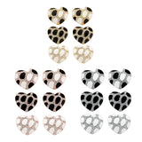 Rose Gold Platinum  Plated  Earrings Stud AAA Zirconia Push Back Heart .76" L302
