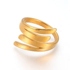 304 Stainless Steel Finger Rings Gold Size 7 17mm  A19