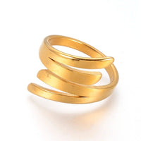 304 Stainless Steel Finger Rings Gold Size 7 17mm  A19