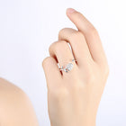 Sterling Silver Plated Fashion Resizable Ring AAA Zirconia Women B415