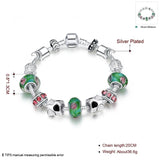 Sterling Silver European Beads Magnetic 8 Inches 2.7MM Bracelet L127