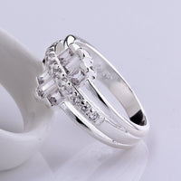 Sterling Silver Plated Cubic Zirconia Band Ring Size 8 B63