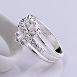 Sterling Silver Plated Cubic Zirconia Band Ring Size 8 B63