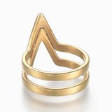304 Stainless Steel Finger Rings Wide Band Rings Size 6~9 Gold 16~19mm Z677