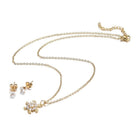 Christmas Stainless Steel Snowflake Pendant Necklace Earrings Lobster 18" Z763