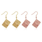 Yellow Gold Plated Earrings Drop Dangle Fish Hook Clasp L643