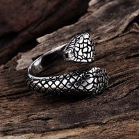 Stainless Steel  Antique Gothic Biker Tribal Ring Black Men's Unisex Snake B187