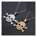 Stainless Steel Pendant Necklace Lobster Clasp Skull Silver 17.7" Gold 1.5mm P80