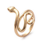 Adjustable Brass Cuff Rings Open Rings Snake Gold Size 6 16.7mm Z698