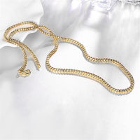 Stainless Steel Iron Box Chain Necklace 18K Gold Plated 22" 3mm P18