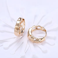 Yellow Gold Plated Earrings Hoop Huggies Latch Back Clasp L557