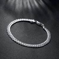 Sterling Silver Plated Bracelet 8 Inches 5.5MM  Lobster L303