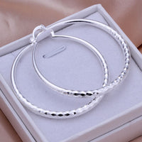 Sterling Silver Plated  Hoop Pierced Earrings L2