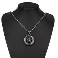 Stainless Steel Necklace Pendant Star Of David Biker 23" 3.5MM Lobster B251