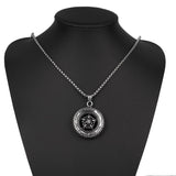 Stainless Steel Necklace Pendant Star Of David Biker 23" 3.5MM Lobster B251