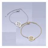 Stainless Steel Link Bracelet Lobster Tree of Life Silver Gold Adjustable P258