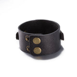 Leather Bracelet Black 9 Inchs 36MM push button  L455