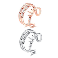 Rose Gold Platinum Plated Fashion Ring AAA Zirconia Women knuckle B329