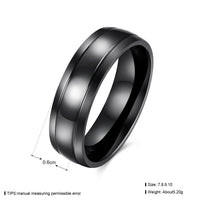 Stainless Steel Band Wedding Ring Black Men's Unisex B451