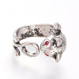 Alloy Ring Squirrel Adjustable Cat Antique Silver Size 6 Adjustable 16mm P435