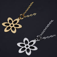 Stainless Steel Pendant Necklace Lobster Flower Silver 15.74" 40cm 1.5mm Z598