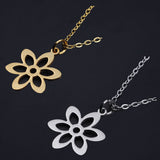 Stainless Steel Pendant Necklace Lobster Flower Silver 15.74" 40cm 1.5mm Z598