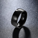 Stainless Steel Band Wedding Ring Black Men's Unisex B452