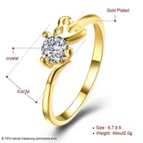 Yellow Gold Plated Ring Heart Plan AAA Zirconia Stone Heart B532