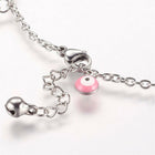 Stainless Steel Bracelet Charm Enamel Charm Evil Eye Adjustable 2mm P221