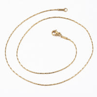Stainless Steel Chain Necklace Lobster Clasp Gold 16.54" 0.8mm P112