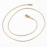 Stainless Steel Chain Necklace Lobster Clasp Gold 16.54" 0.8mm P112