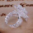 Sterling Silver Plated Zirconia Rose Flower Band Ring Size 8 B138