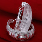 Sterling Silver Plated Hoop Pierced Earrings  L7