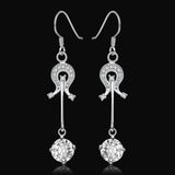 Sterling Silver Drop Dangle Hook Earrings  Zirconia L57