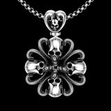 Stainless Steel Necklace Pendant Flower Biker Gothic 19" 2MM Lobster Clasp B221