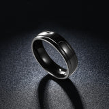 Stainless Steel Band Wedding Ring Black Men's Unisex B451