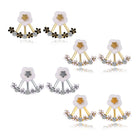 Yellow Gold Platinum Plated Earrings Drop Dangle AAA Zirconia  Stud Clasp L827