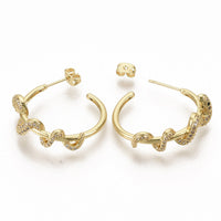 Cubic Zirconia Stud Earrings Hoop Earrings Backs Snake Real Gold Z364